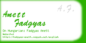 anett fadgyas business card